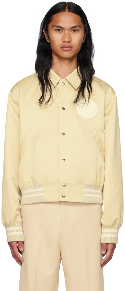 Shop Ami Alexandre Mattiussi Yellow Teddy Bomber Jacket In Vanille/709