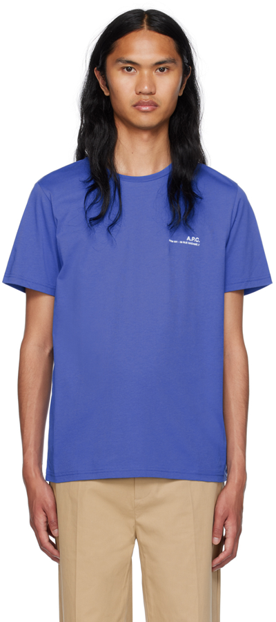Shop Apc Blue Item T-shirt In Iag Royal Blue