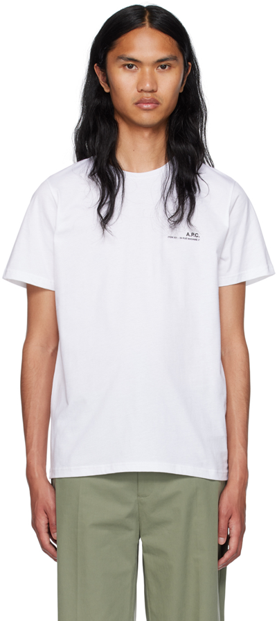 Shop Apc White Item T-shirt In Aab White