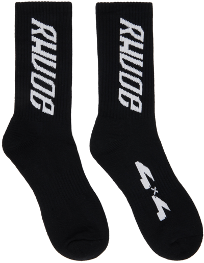 Shop Rhude Black 4x4 Sport Socks