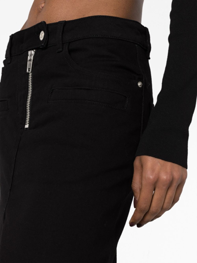 Courrèges Asymmetric Zipped Denim Skirt In Black