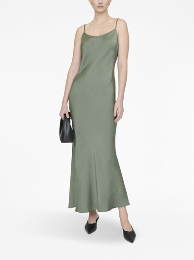 Anine Bing Chloe Silk Dress In Green