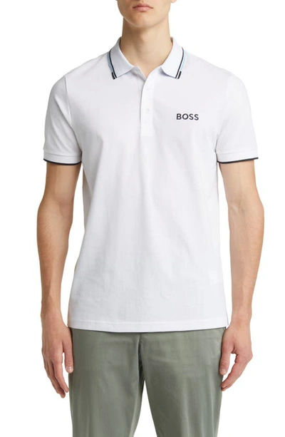 Efterforskning Spild krigerisk Hugo Boss Paddy Polo Shirt In White | ModeSens