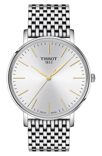 Shop Tissot Everytime Mesh Strap Watch, 40mm In Grey