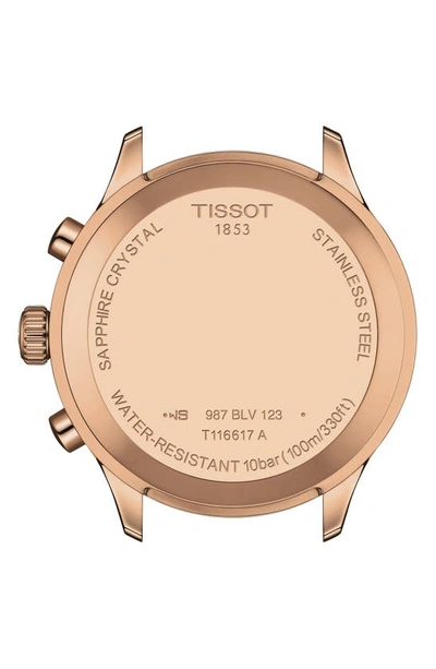 Tissot Chrono Xl Classic Quartz Chronograph Blue Dial Leather Strap Men's Watch T116.617.36.042.00 In Blue