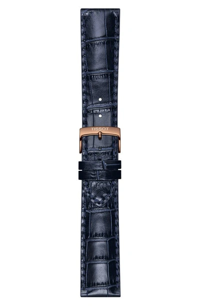 Tissot Chrono Xl Classic Quartz Chronograph Blue Dial Leather Strap Men's Watch T116.617.36.042.00 In Blue