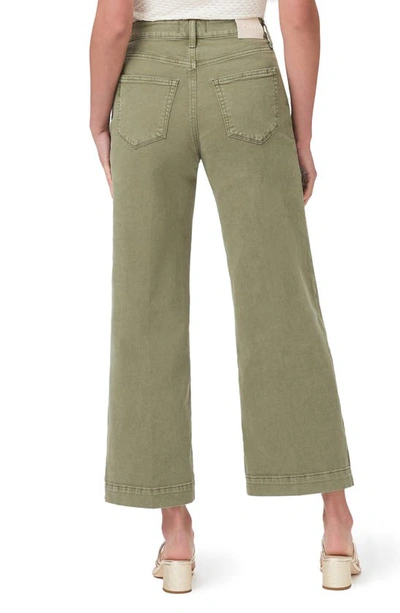Shop Paige Anessa High Waist Wide Leg Jeans In Vintage Mossy Green