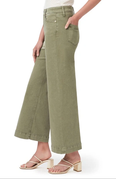Shop Paige Anessa High Waist Wide Leg Jeans In Vintage Mossy Green