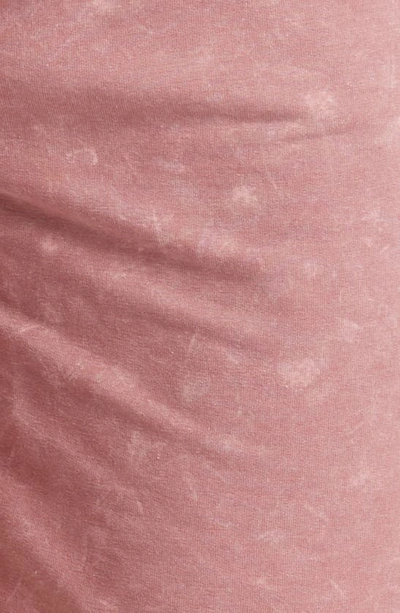 Shop Stone Rose Acid Wash Fleece Drawstring Shorts In Dusty Rose
