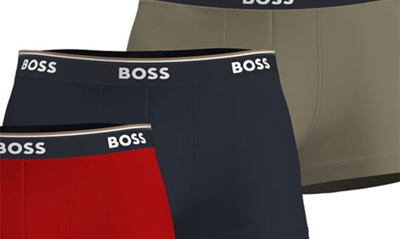 Shop Hugo Boss Assorted 3-pack Trunks In Red Miscellaneous