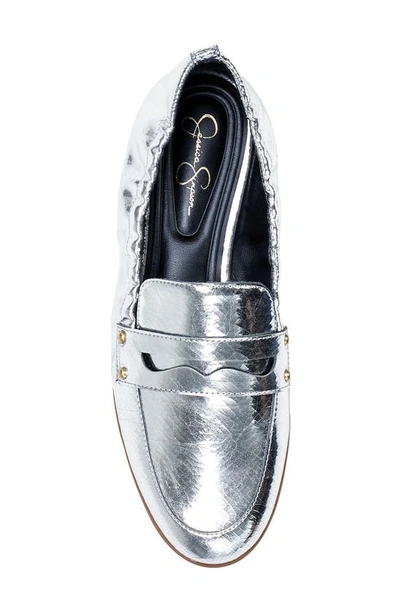 Shop Jessica Simpson Selipa Penny Loafer In Silver