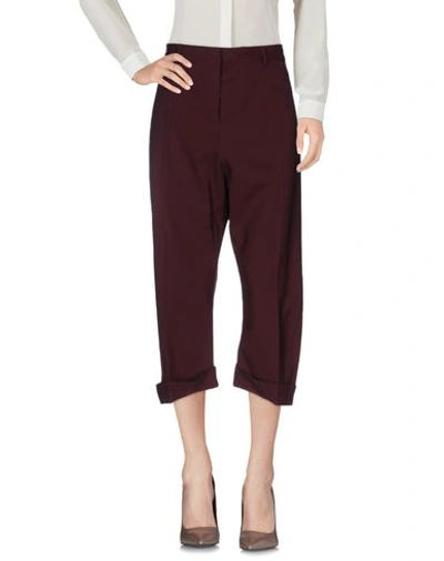 Dsquared2 Cropped Trousers & Culottes In Deep Purple