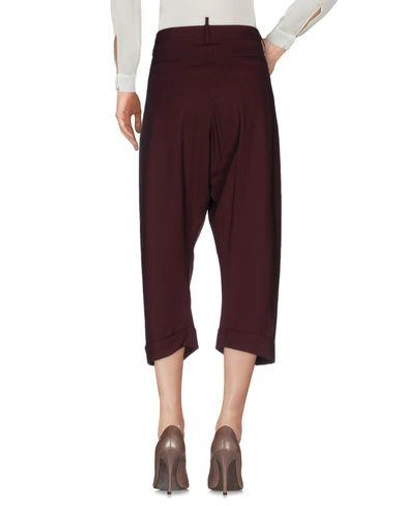 Shop Dsquared2 Cropped Pants & Culottes In Deep Purple