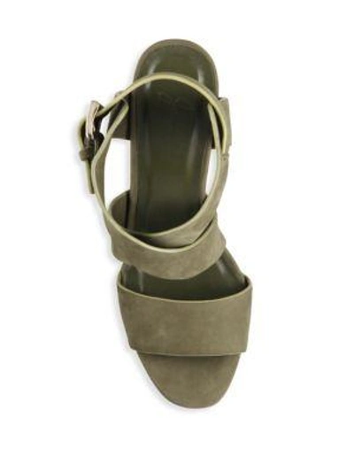 Shop Joie Cecilia Suede Crisscross Wedge Sandals In Olive