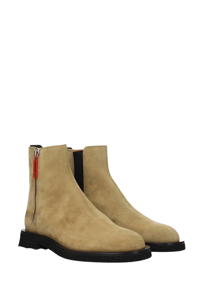 Shop Off-white Ankle Boot Suede Beige Bone