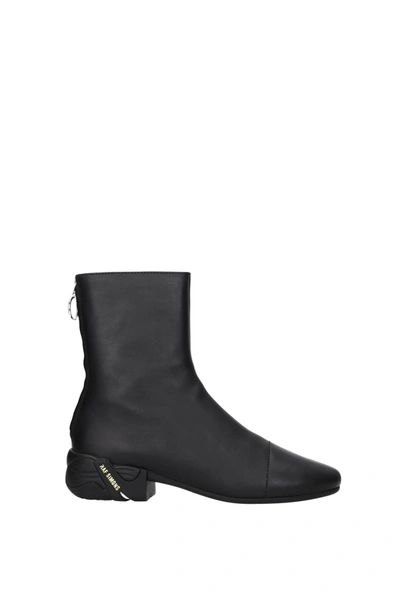 Shop Raf Simons Ankle Boots Runner Leather Black