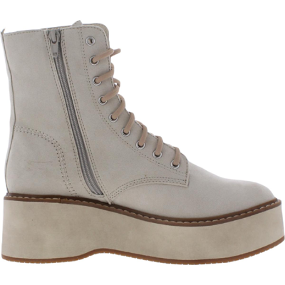Cool Planet By Steve Madden Stormyy Womens Faux Suede Lace-up Wedge Boots In Multi