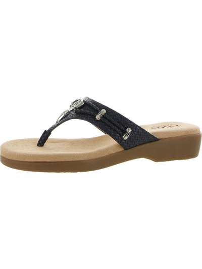 Shop Cliffs By White Mountain Bailee Womens Embellished Slip On Thong Sandals In Black