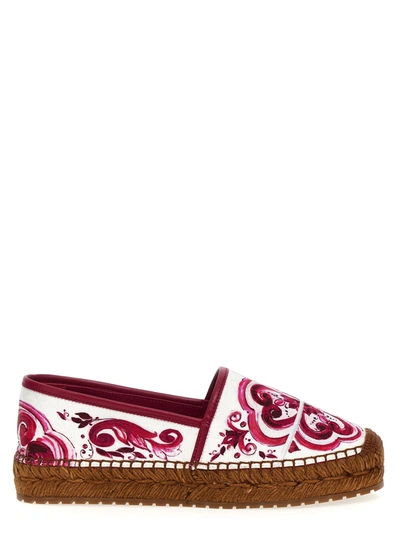 Shop Dolce & Gabbana Maiolica Espadrilles Flat Shoes Multicolor