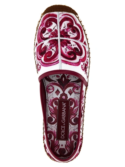Shop Dolce & Gabbana Maiolica Espadrilles Flat Shoes Multicolor
