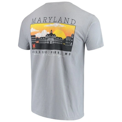 Shop Image One Gray Maryland Terrapins Team Comfort Colors Campus Scenery T-shirt