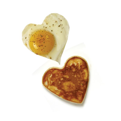 Norpro 4-inch Nonstick Heart Shaped Pancake And Egg Rings, Set Of 2, Black In Black