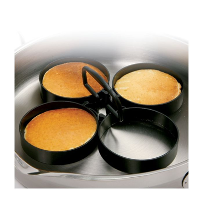 Norpro 3.5-inch Nonstick Egg And Pancake Rings, 4 Piece Set In Black