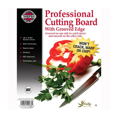 Norpro Professional 12-inch X 18-inch Cutting Board With Juice Groove, White In White