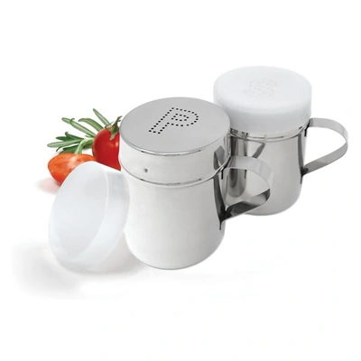 Norpro Stainless Steel Salt And Pepper Shaker Set With Covers In Silver