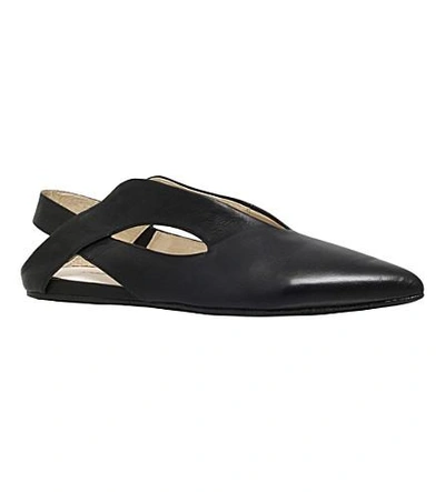 Shop Marsèll Augie Leather Pointed Flats In Black