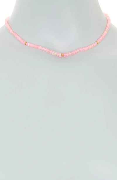Anzie Boheme Opal Beaded Necklace In Pink