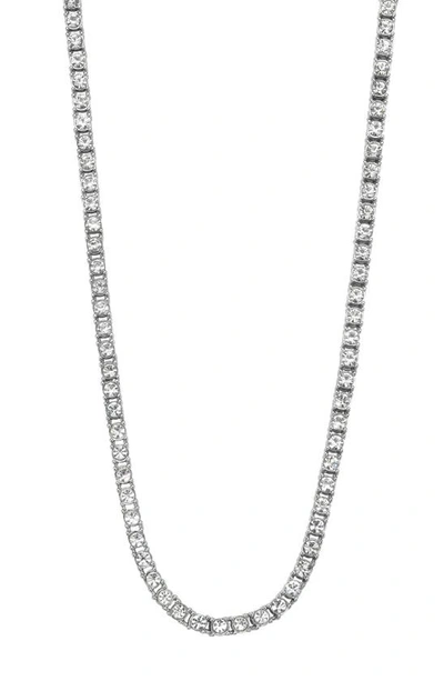 Shop Adornia Cubic Zirconia 5mm Tennis Chain Necklace In Silver