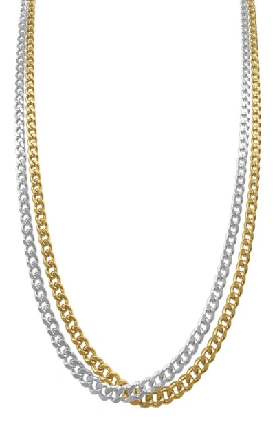 Shop Adornia Set Of 2 Water Resistant Curb Chain Necklaces In Gold