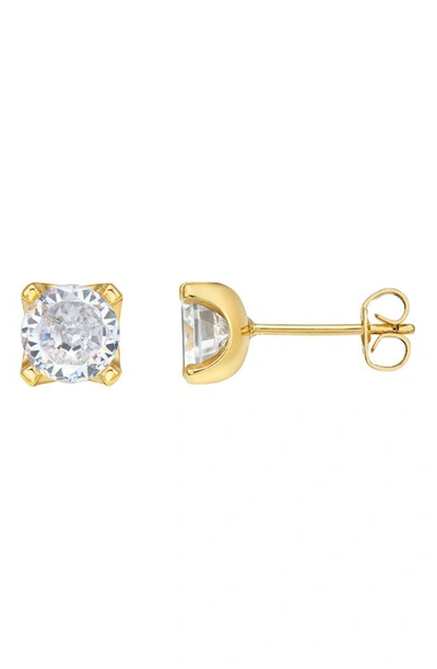 Adornia Cubic Zirconia 8mm Round Stud Earrings In Gold