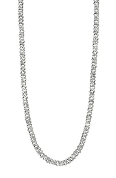 Shop Adornia Pavé Cubic Zirconia 5mm Curb Chain Necklace In Silver