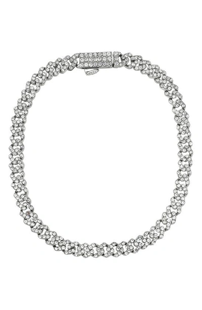 Shop Adornia Pavé Cubic Zirconia 5mm Curb Chain Bracelet In Silver