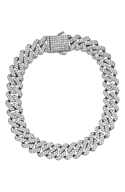 Shop Adornia Pavé Cubic Zirconia 10mm Curb Chain Bracelet In Silver