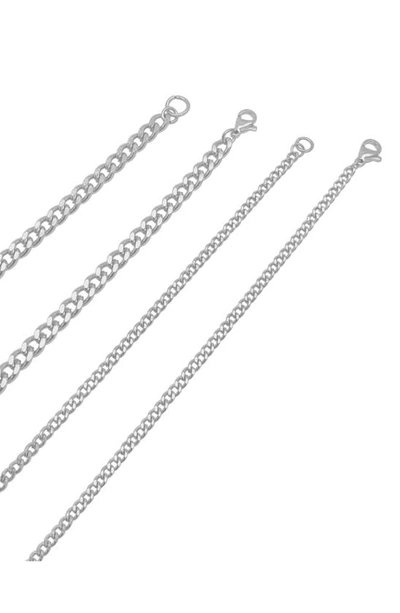 Adornia Set Of 2 Water Resistant Curb Chain Necklaces In Silver
