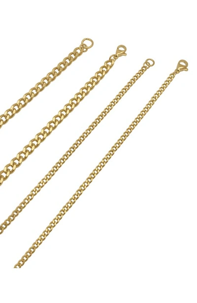 Shop Adornia Set Of 2 Water Resistant Curb Chain Necklaces In Gold