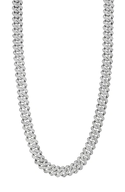 Shop Adornia Pavé Cubic Zirconia 10mm Curb Chain Necklace In Silver