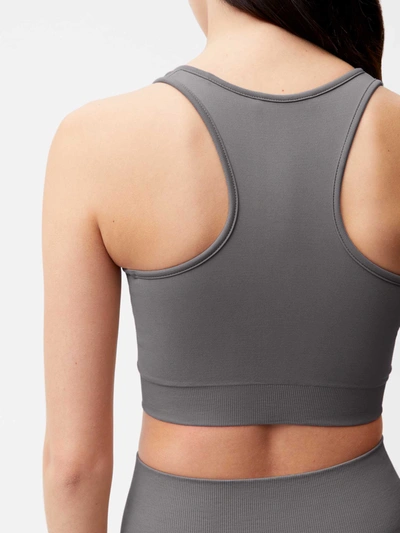 Pangaia Women's Plant-stretch Compressive Sports Bra — Volcanic Grey In Volcanic Grey