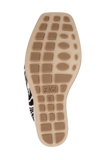 Zigi Milluh Peep Toe Platform Wedge Sandal In Zebra Print Calf Hair