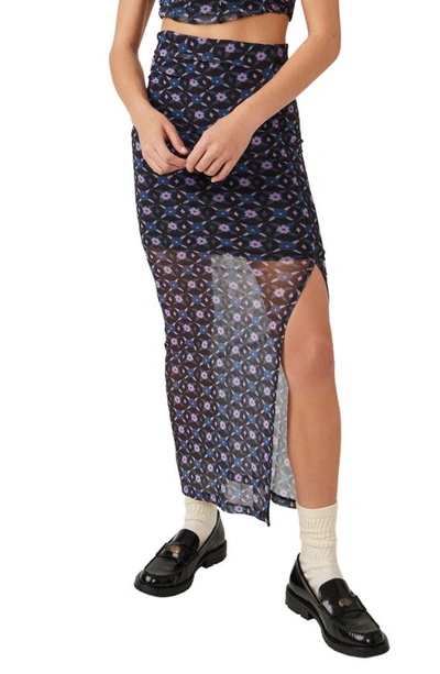 Shop Free People Galaxy Floral Crop Top & Skirt Set In Night Sky Combo