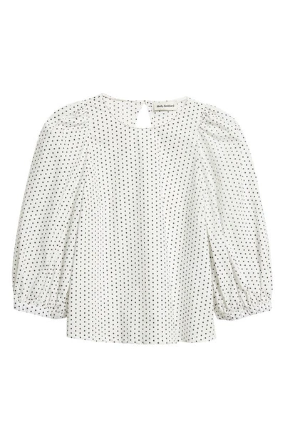 Shop Molly Goddard Sandra Polka Dot Cotton Top In Black White