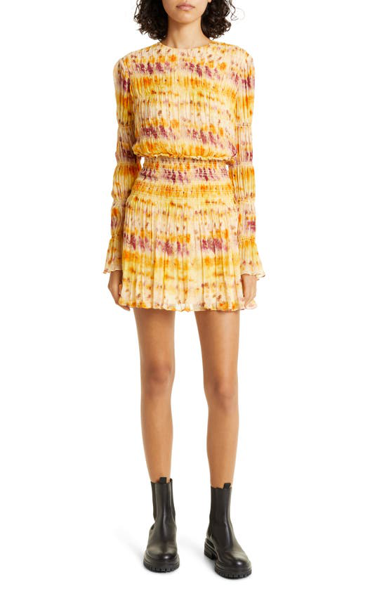 Jason Wu floral-print smocked silk minidress - Yellow