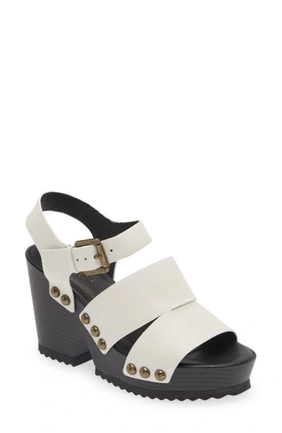 Shop Cecelia New York Artsy Stud Platform Wedge Sandal In Alabaster