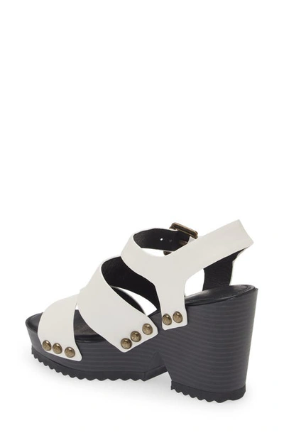 Shop Cecelia New York Artsy Stud Platform Wedge Sandal In Alabaster