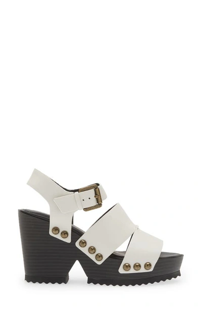 Shop Cecelia New York Artsy Stud Platform Wedge Sandal In Alabaster