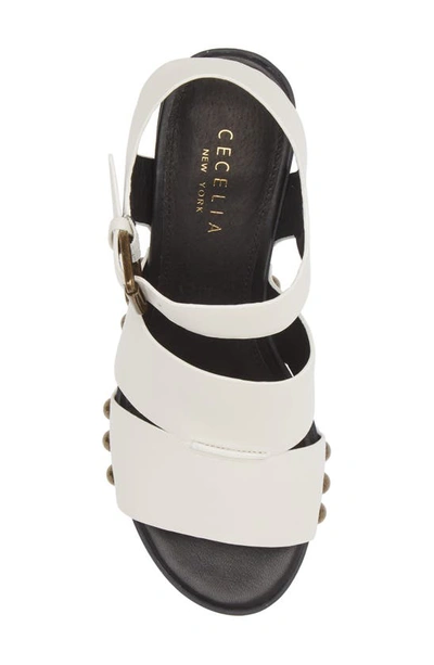 Shop Cecelia New York Artsy Stud Platform Wedge Sandal In Alabaster