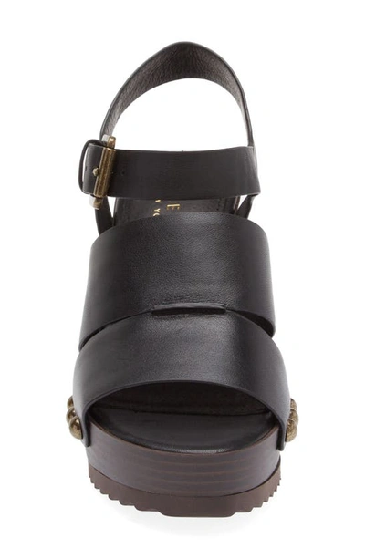 Shop Cecelia New York Artsy Stud Platform Wedge Sandal In Black Leather